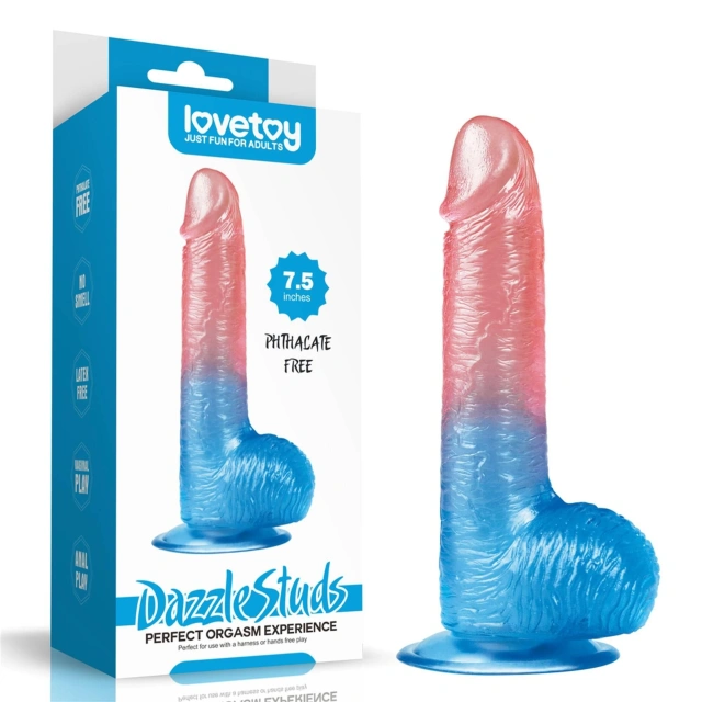 Dildo z Przyssawką Dazzle Studs Lovetoy 19,1 Cm | 100% ORYGINAŁ| DYSKRETNA PRZESYŁKA